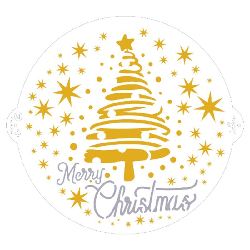 Weihnachtsbaum & Sterne Merry Christmas Schablone 25 cm